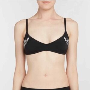 Alstrae Embroidered Iris Bralette Top Women Size S Black Floral